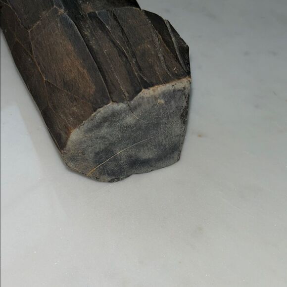 Vintage Handcrafted Black and Cream Wooden totem no problem sculpture - Picture 5 of 5